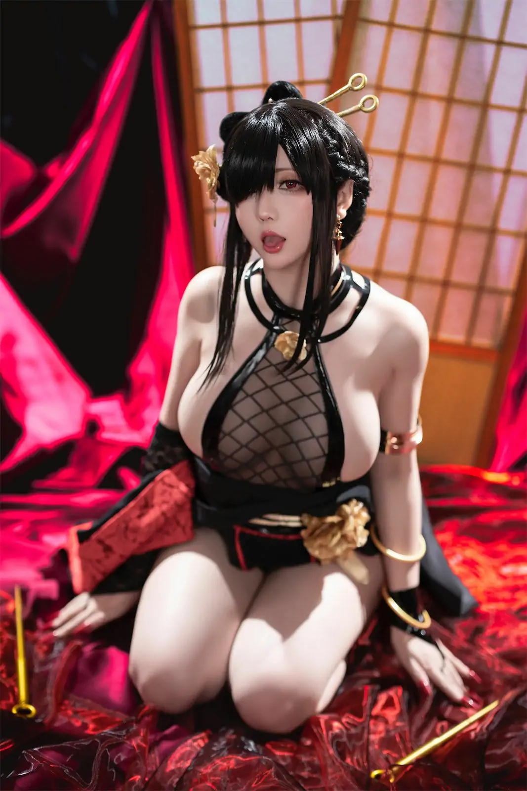 [福利COS] Coser小姐姐星之迟迟 – 圣诞节 约尔 同人和风战斗服