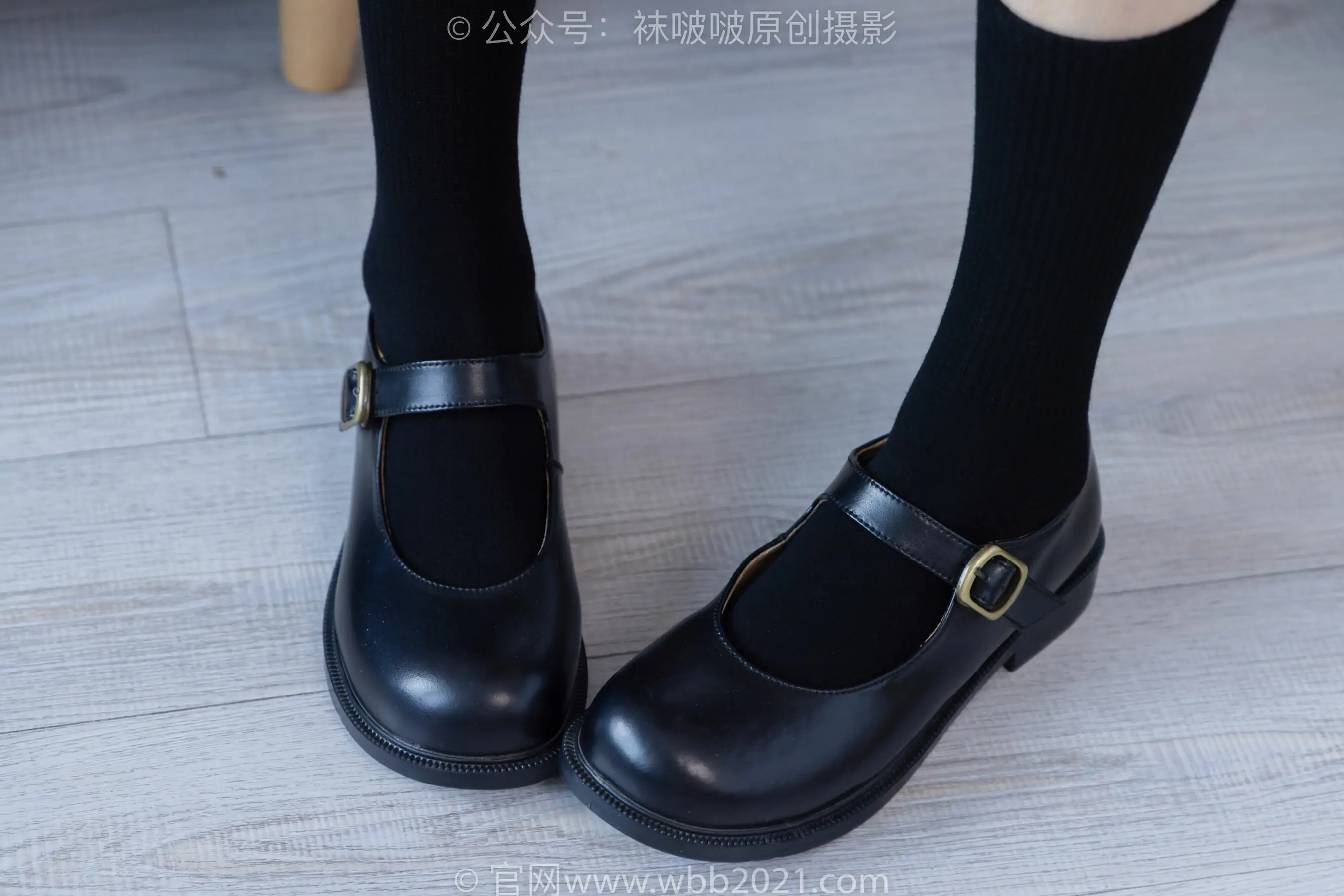 BoBoSocks袜啵啵 No.268 芝士 -黑皮鞋、绑带黑棉袜、学院制服