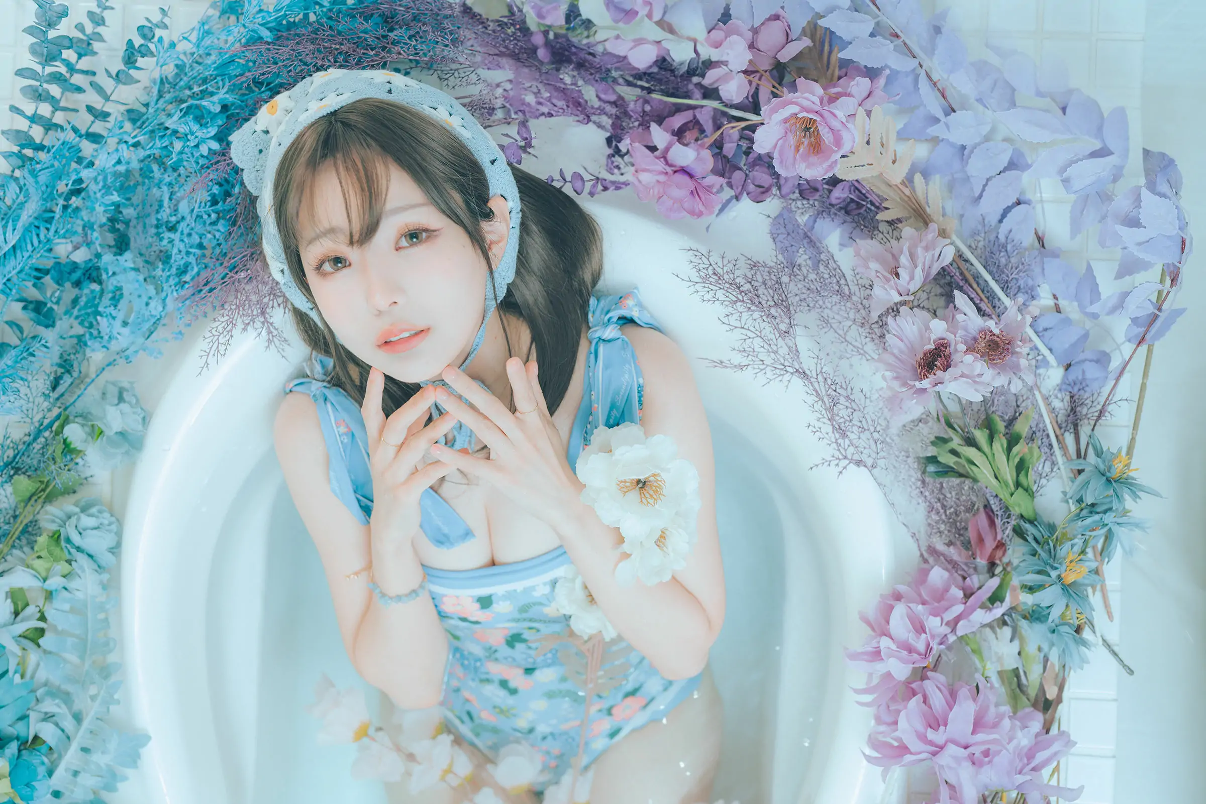 Ely_eee(ElyEE子) – 復古水藍花