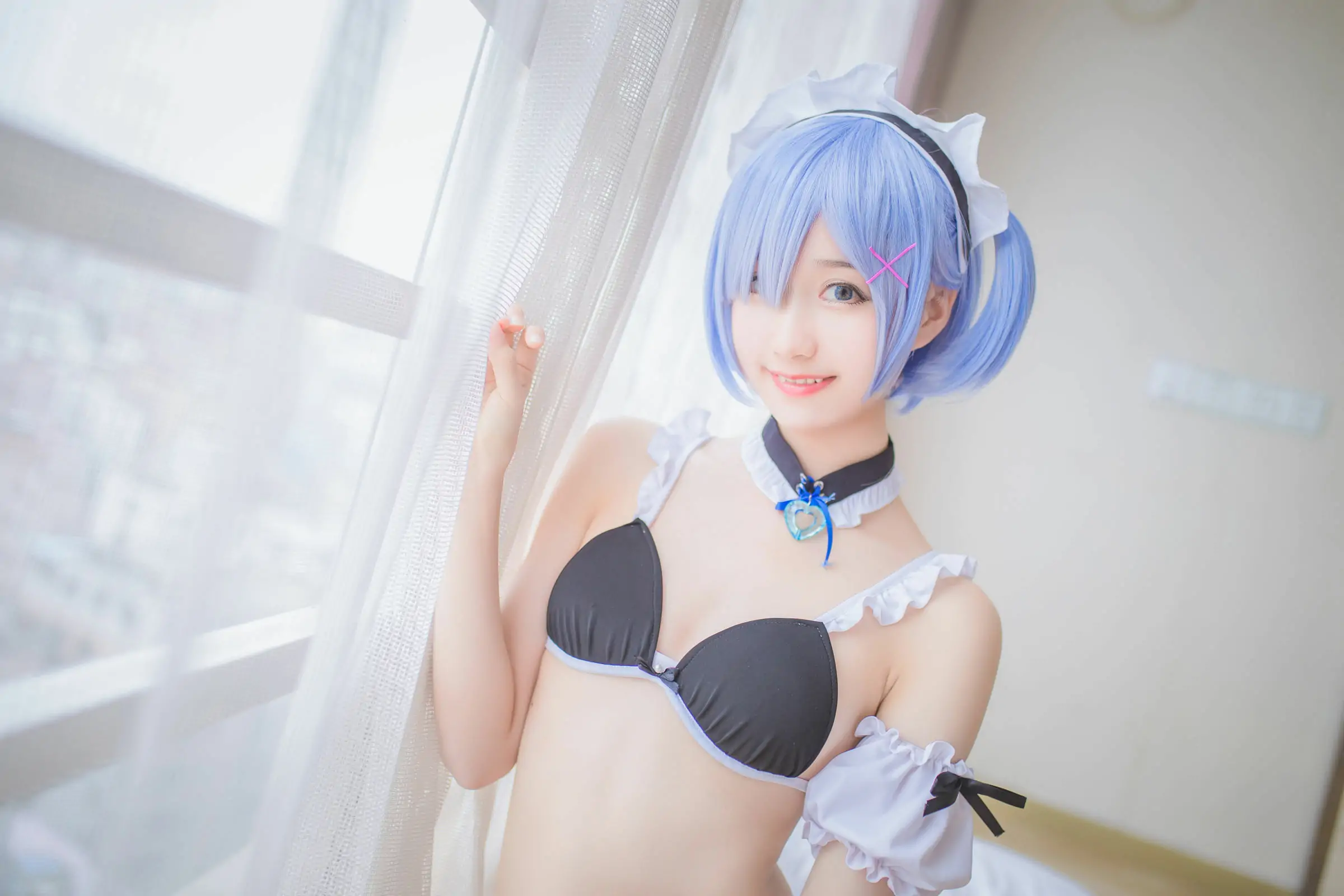 [萝莉COS] 木绵绵OwO – 蕾姆泳装 兔女郎