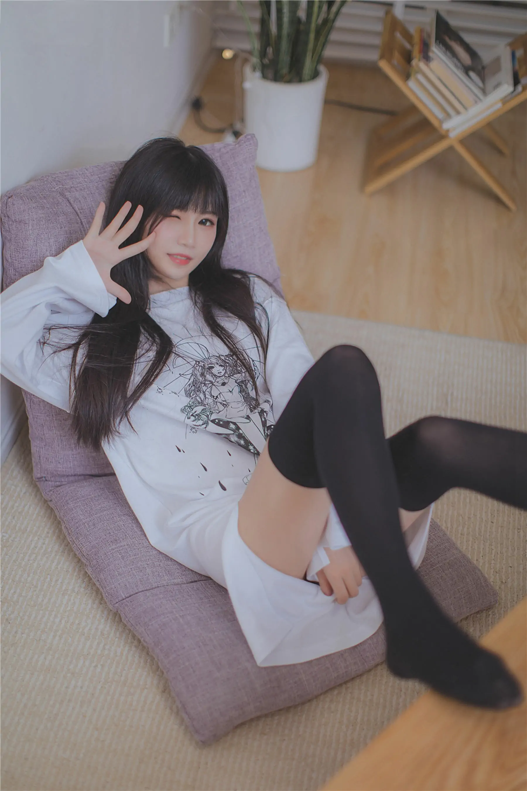 [风之领域] NO.079 长发的黑丝学妹