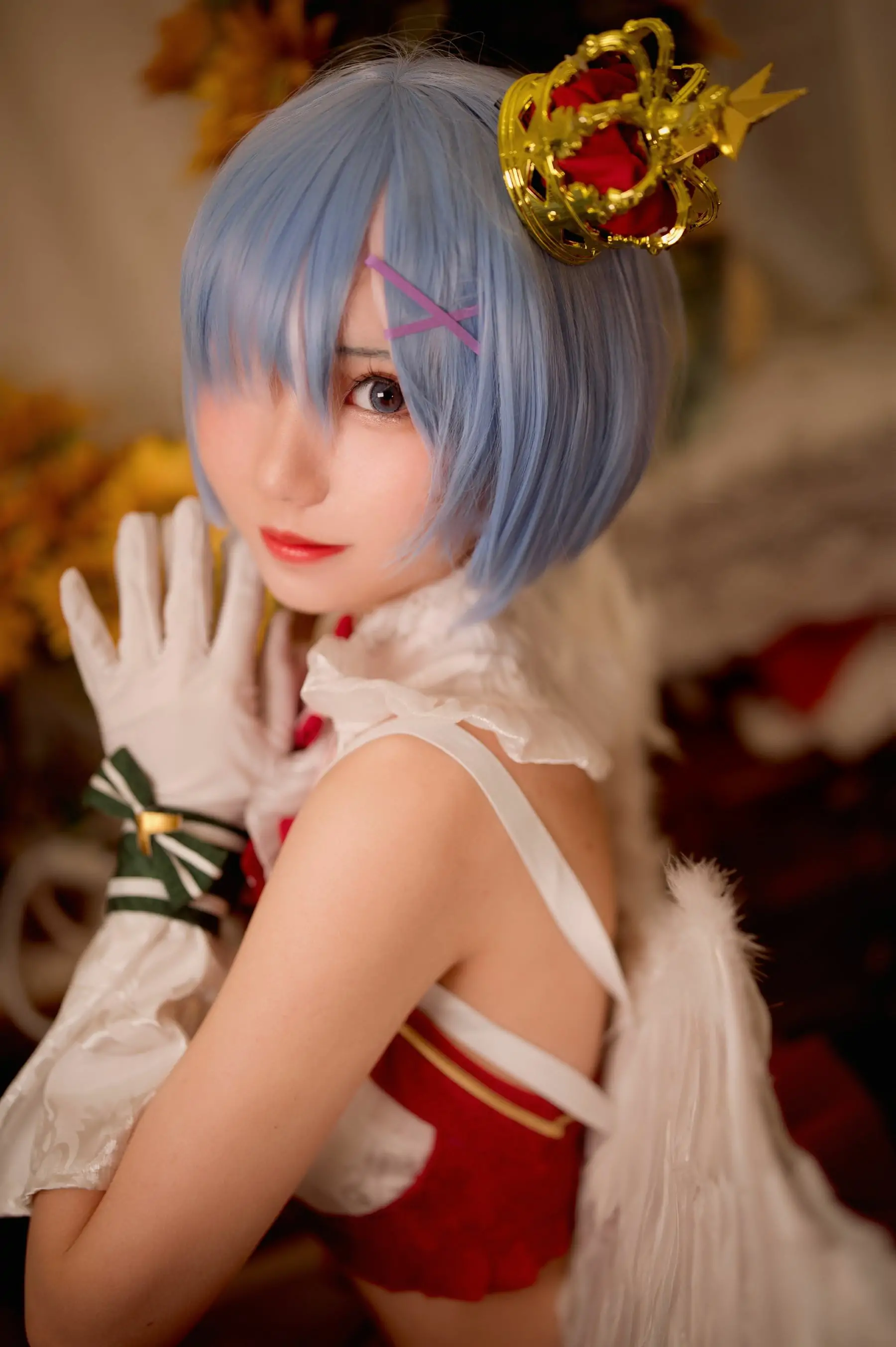 [网红COSER写真] 花柒Hana – 圣诞蕾姆