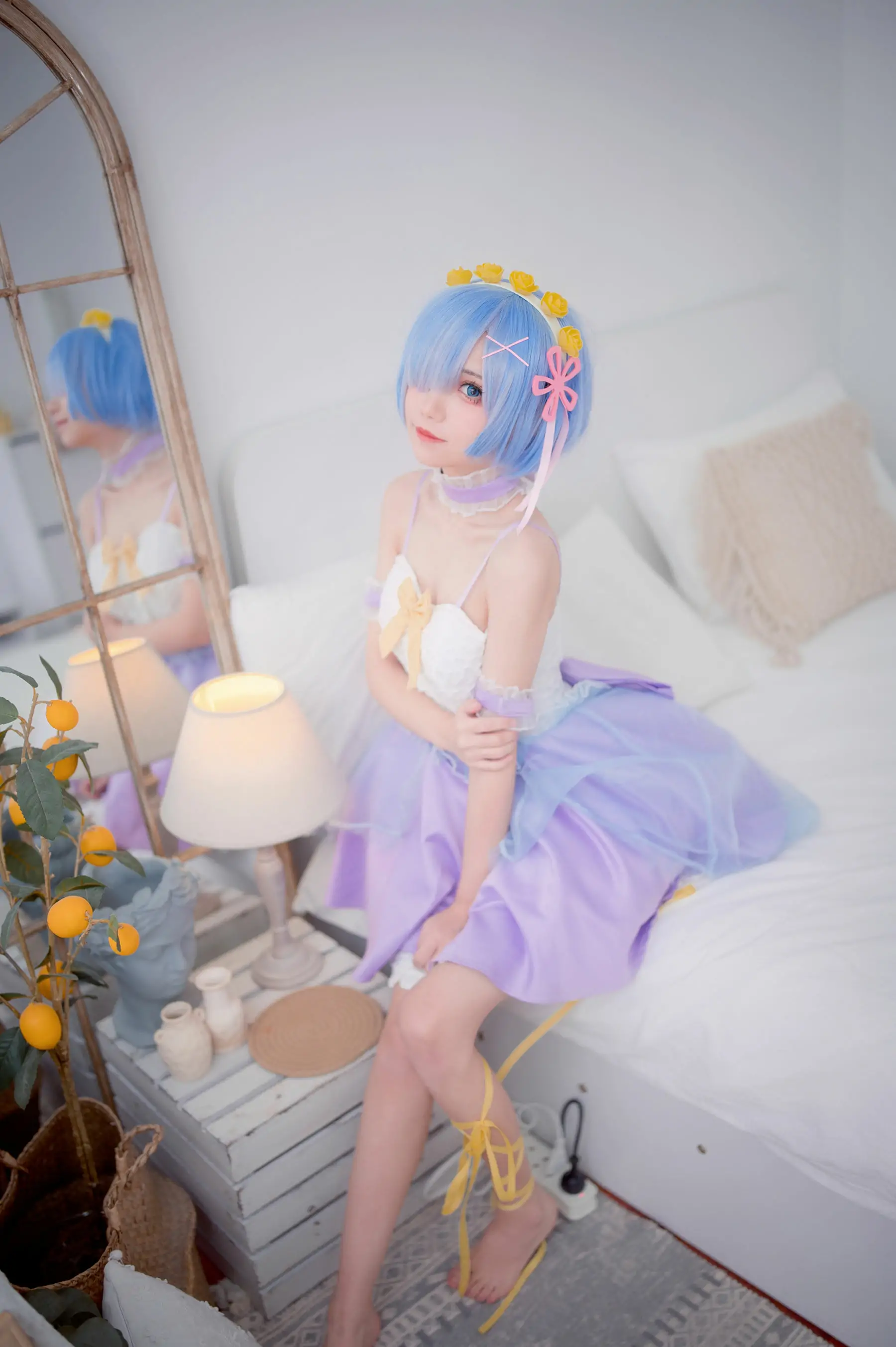 [福利COS] 花柒Hana - 天使蕾姆