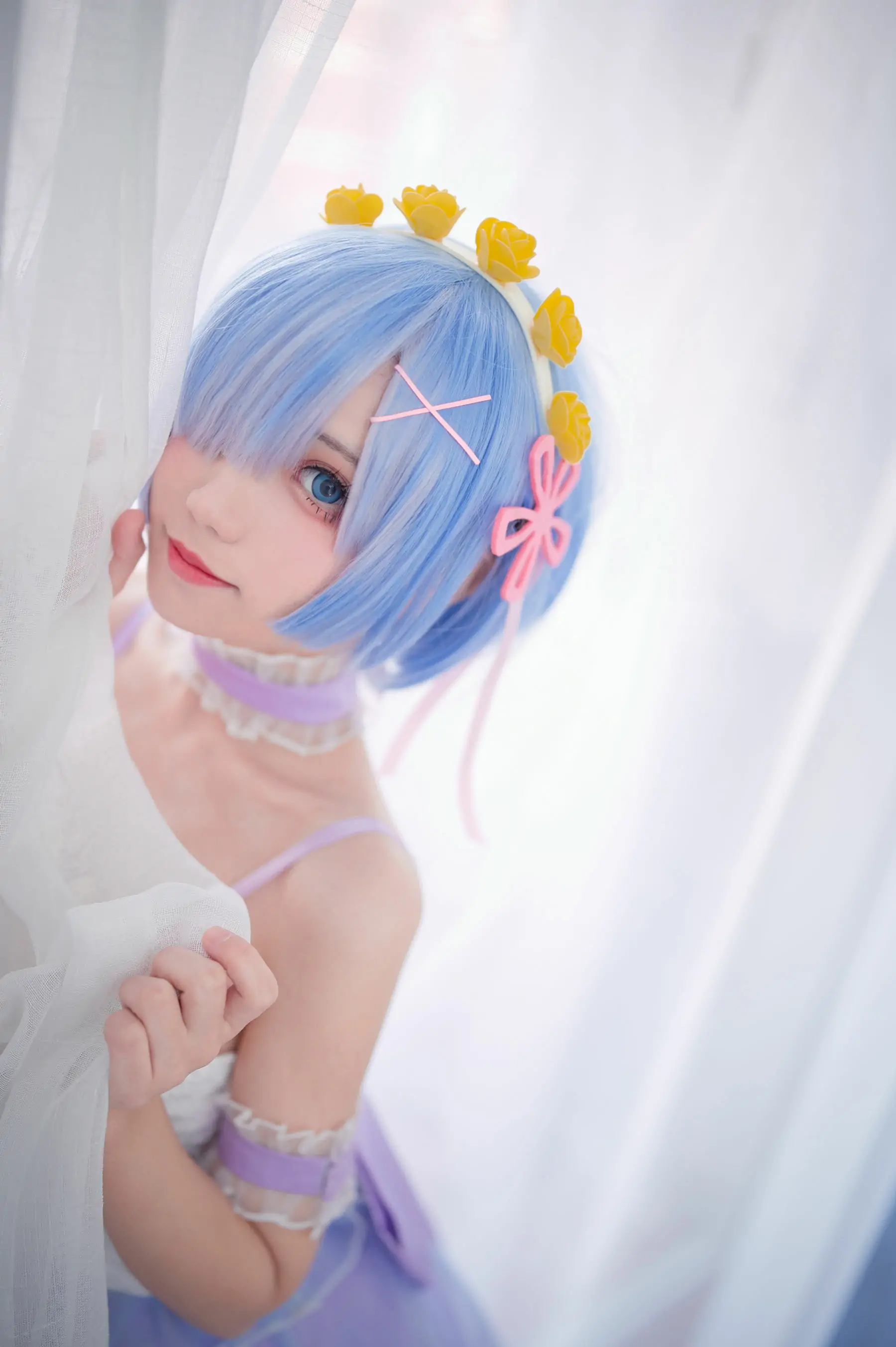[福利COS] 花柒Hana – 天使蕾姆