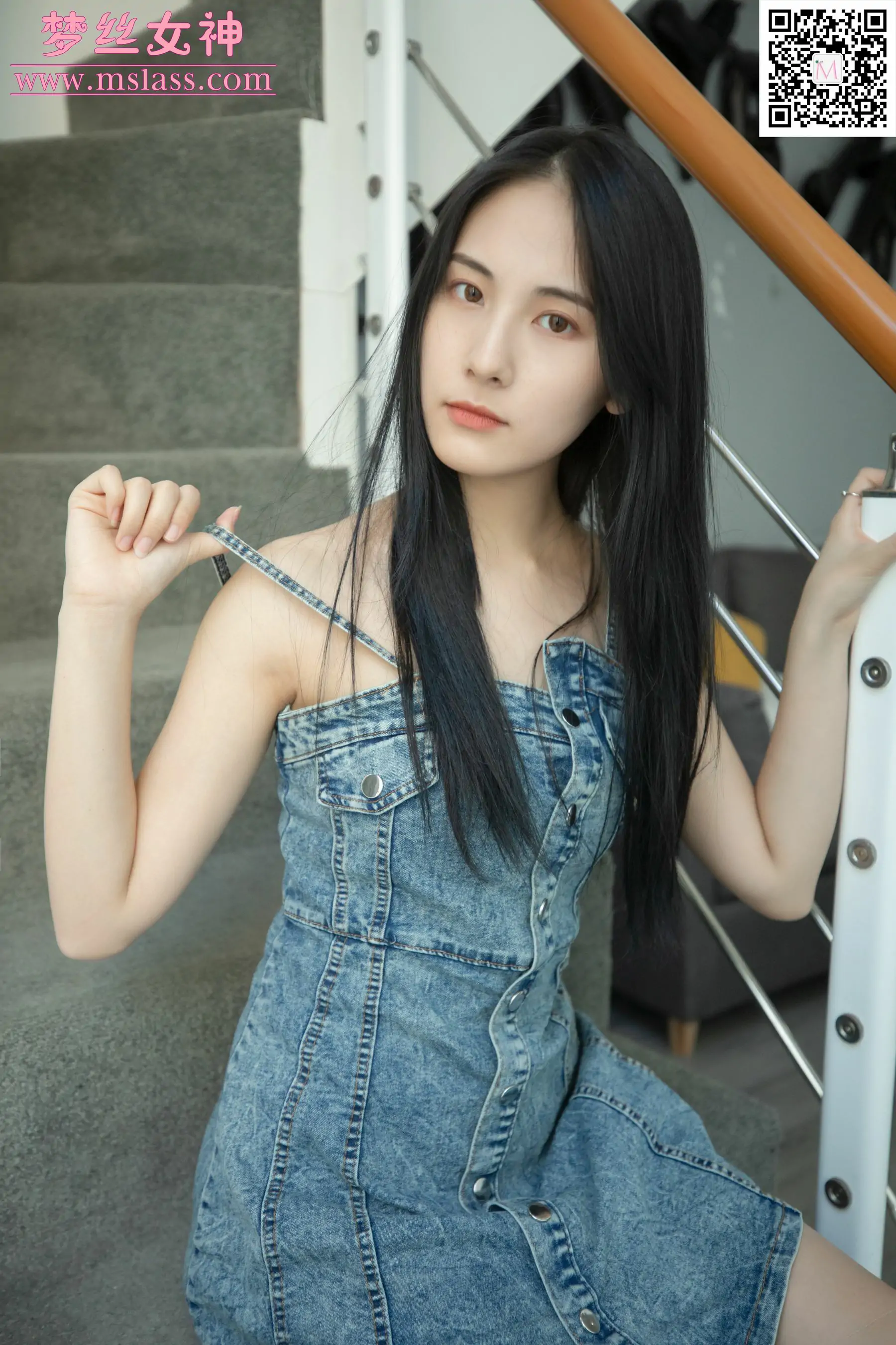 [梦丝女神MSLASS]  小允儿 牛仔连衣裙